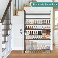 4 Tier Long Shoe Organizer for Closet, Metal Shoe Rack Wide Shoe Storage Organizer 30-Pairs 2