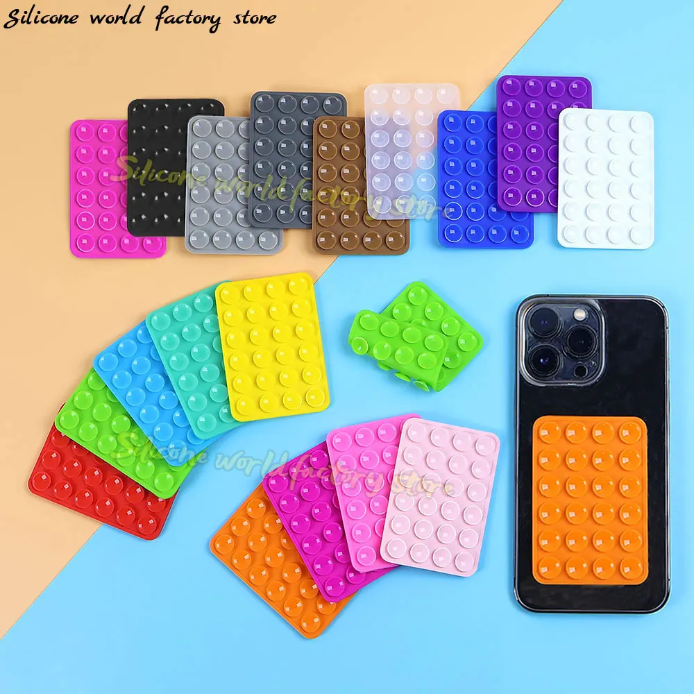 Silicone World Double-sided Silicone Suction Phone Holder Multifunctional Phone Case Anti-Slip Back Stickers Mat Wall Stand