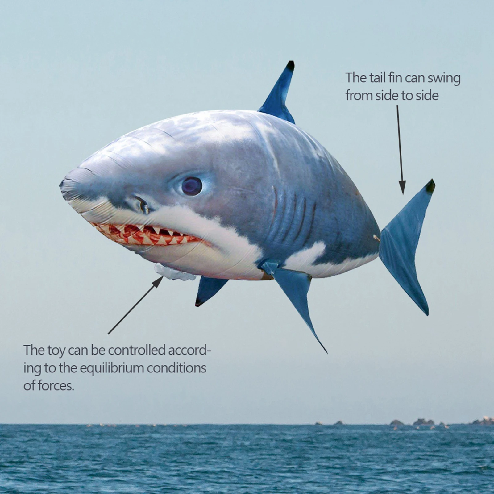 Remote Control Flying Shark Inflated RC Inflatable Balloon Toy For Kids Gift