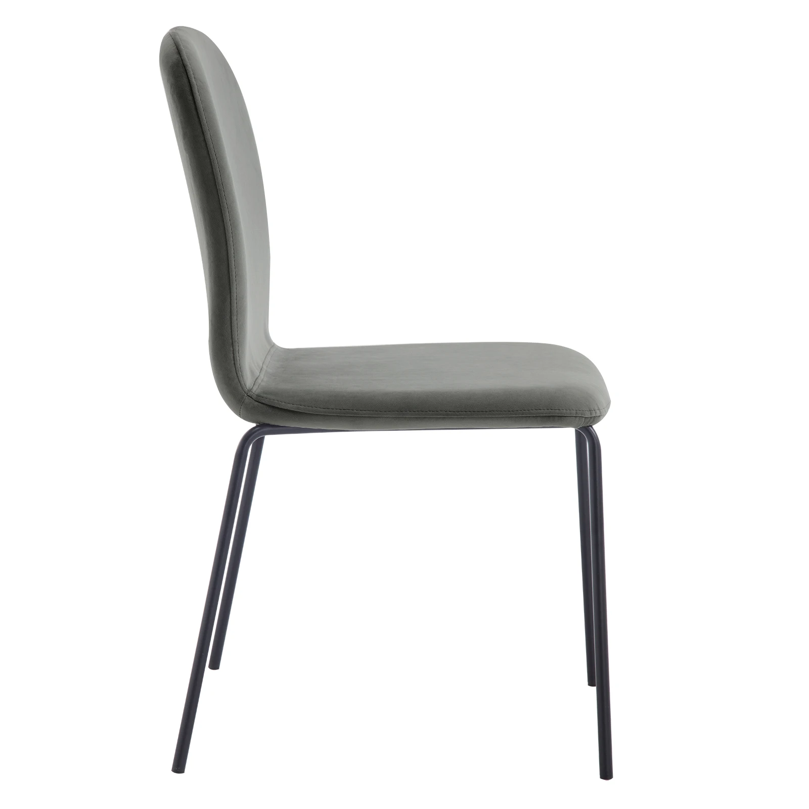 WOLTU 4 Stück/Set stapelbarer skandinavischer Küchenstuhl, Samt-Esszimmerstuhl, gepolsterter Sitz mit Metallbeinen und Rückenlehne für Restaurants – Detail 14
