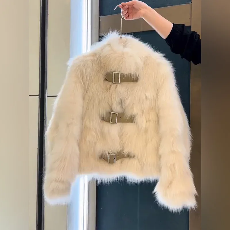 SELAITAILYE Fur Jacket Worn