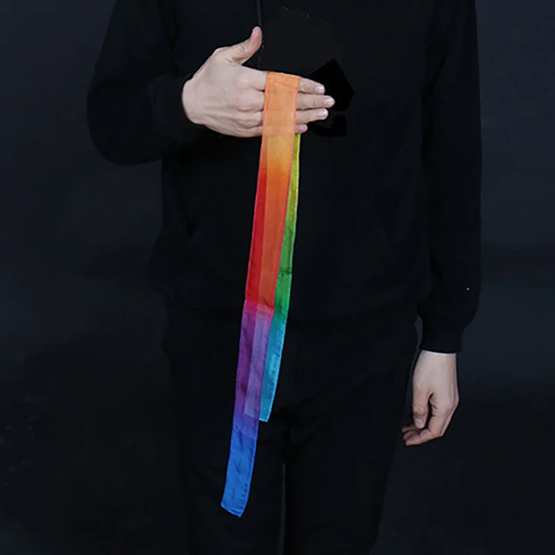 Thumb Tip Streamer (5Cm * 108Cm) Trucchi Magici Seta Multicolore Che Appare Magia Accessori Close Up Street Illusions Gimmicks Prop
