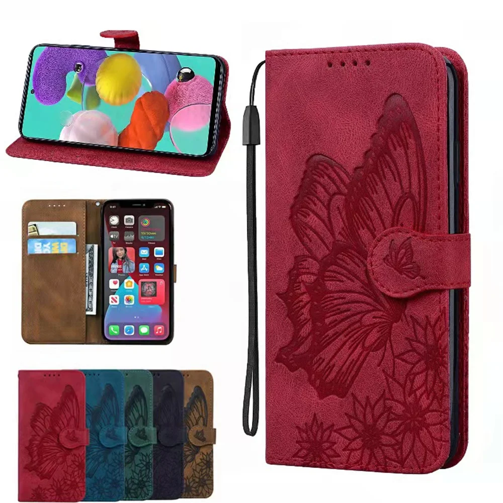 

3D Butterfly Flip Leather Wallet Case For Samsung A10 A10S A20 A20E A30 A30S A40 A50 A50S A70 M10 M52 Case Cover