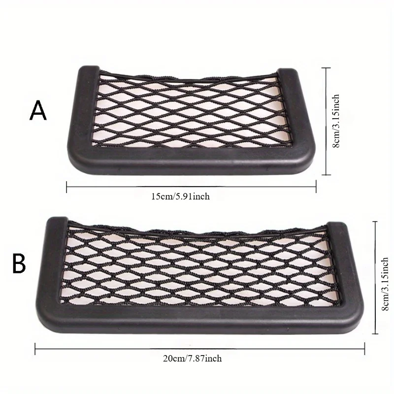 1pcsCar Organizer Storage Bag 자동 붙여넣기 네트 포켓 전화 홀..