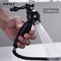 นิกเกิลแปรงก๊อกน้ําห้องครัว Sprayer ทองเหลืองแปรงทอง Hot & Cold ก๊อกน้ํา Chrome Black Mixer Tap FW015 3