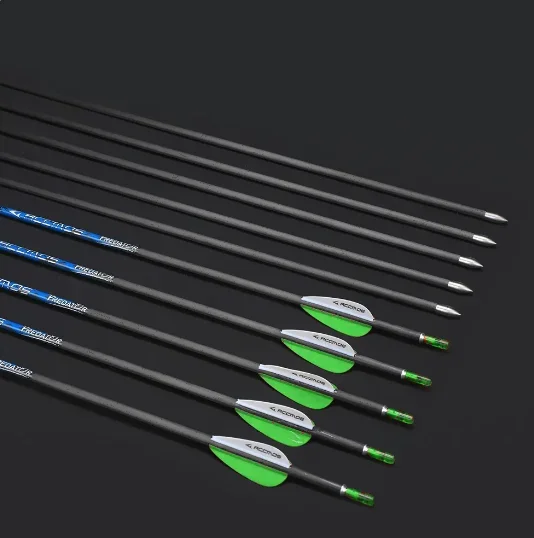  6-18pc ID4.2mm Pure Carbon Arrow 32inch Sp 300 400 500 600 700 800 900 1000 1.75inch Vane For recurve compound bow Archery  ﻿