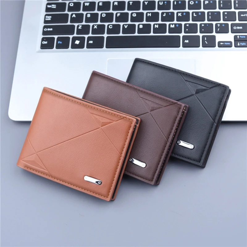 

Short Wallet Card Bag Leather Men Money Clip Wallet Purse Folding Short Clip Large Capacity Multiple Card Slots Card Storage bag