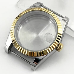 Sapphire Glass Watch Case for Automatic Movements, 36mm/39mm (Silver - Gold 4)