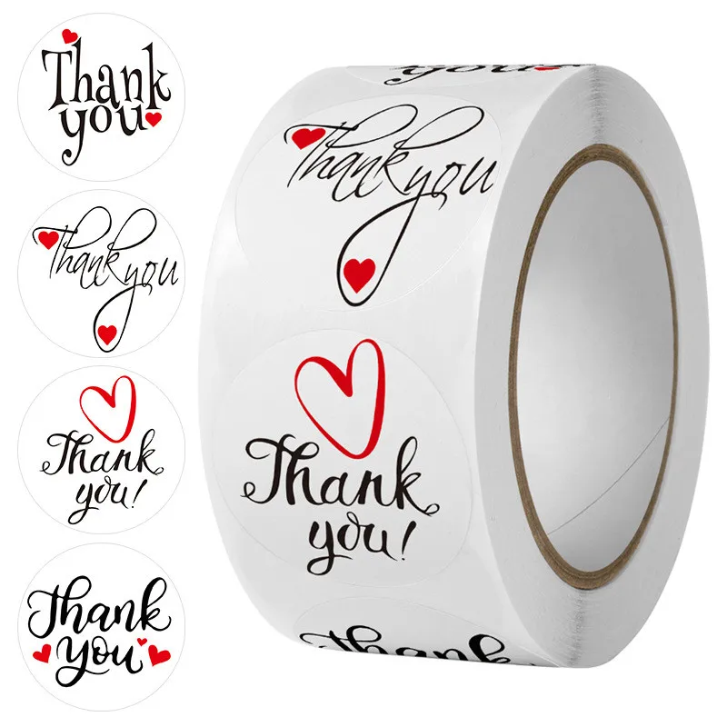 

500pcs Love Thank You Stickers For Envelope Sealing Labels Stationery Supplies Handmade Wedding Gift Decoration Sticker