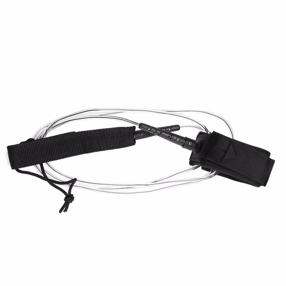Surfboard Leash 6FT 5.5mm Anti-lost TPU Double Swivels Straight Rope Hook Loop Closure