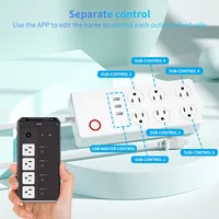 Tuya US Power Strip with Power Monitor Wifi Smart Plug Electrical Sockets USB Ports Extension Cable Works with Alexa Smart Life - Image 2