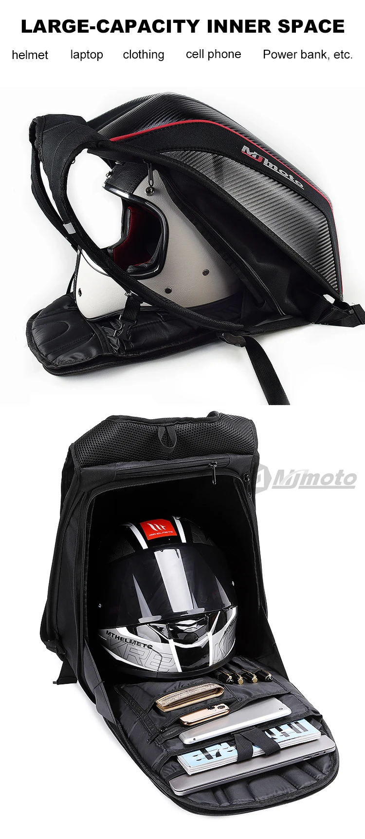MJMOTO Motorcycle Backpack Image 5