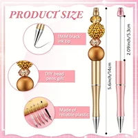 10/20pcs Beadable Pens Bulk Plastic Assorted Beaded Pens With Shaft Black Ink For DIY  School Teachers School 2