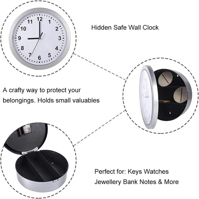 Hidden Safe Wall Clock Sight Secret Concealment Store Hide Cash Jewelry Keys Valueables Safe Box For Home Office Decoration Safe 5