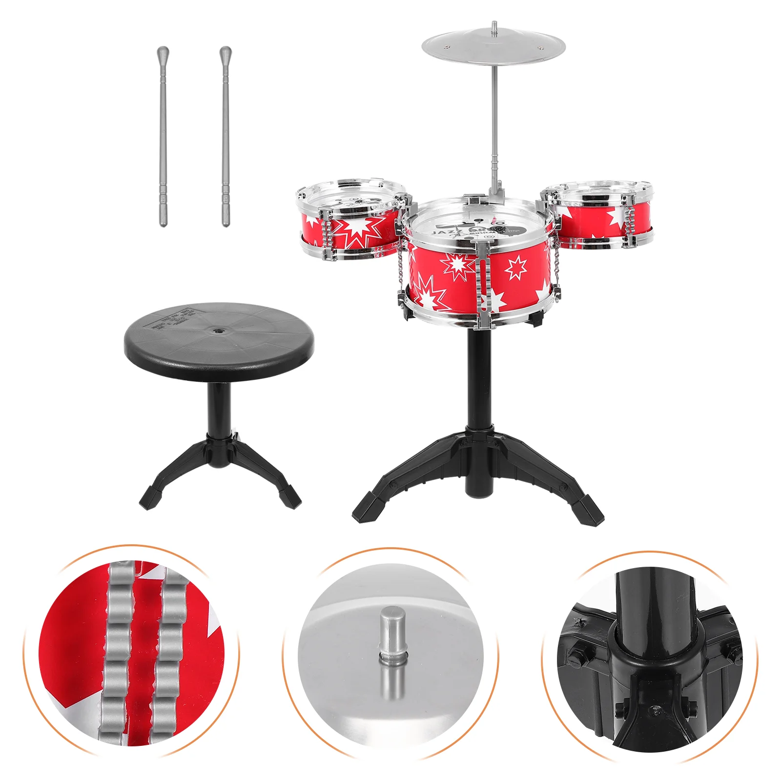 Children's Drum Kit Toddler Preschool Toy Musical Instrument Baby Gift Infant Developmental Toys Educational Kids Plastic Musical Percussion Instruments