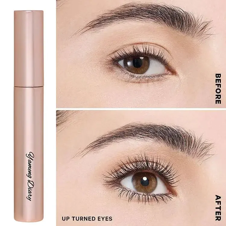 Silk Fiber Matte Mascara Makeup Ultra-Fine Brush Lengthens Eyelashes Waterproof Fast Dry Brown Black Curling Mascara Comestic