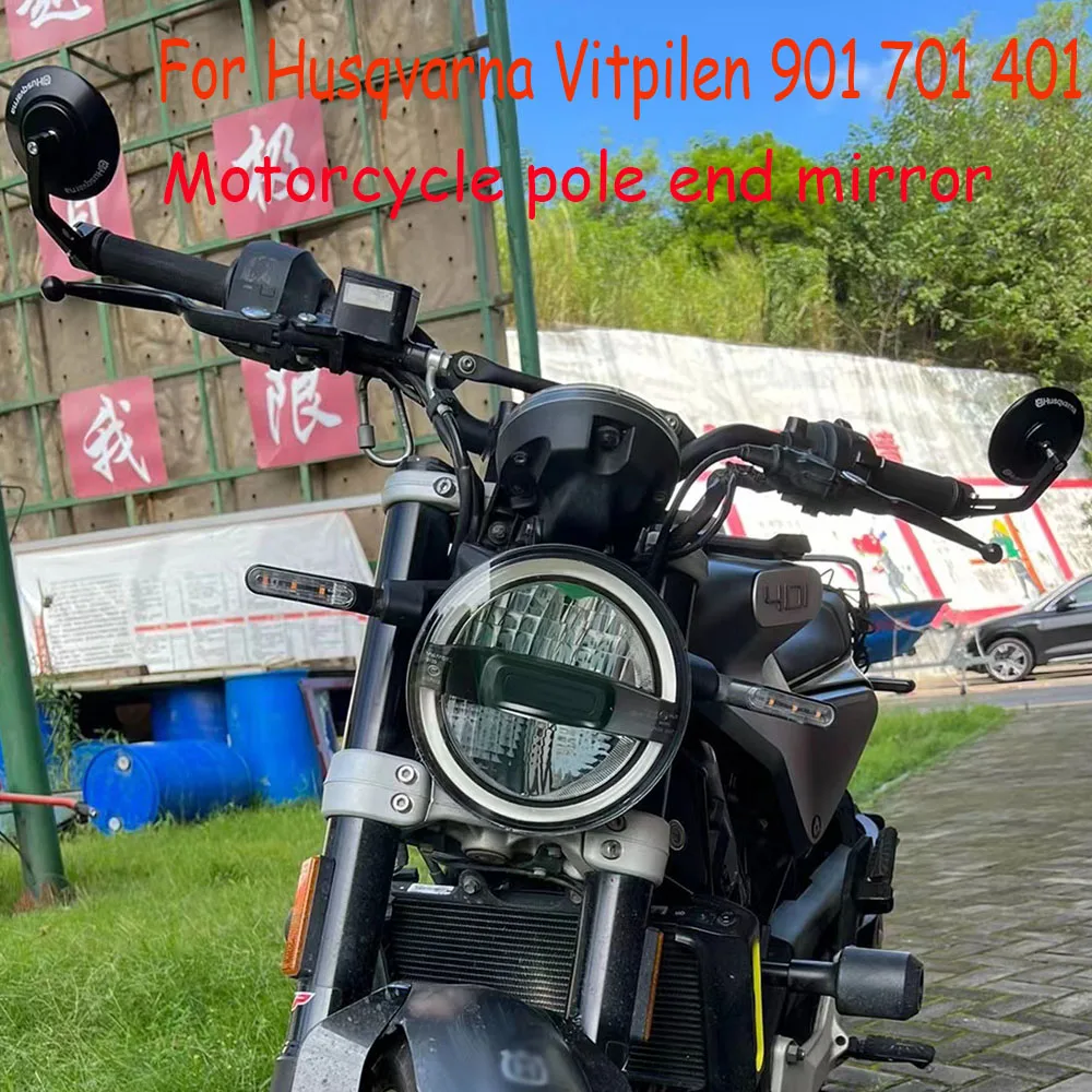 Motorcycle Bar End Side Mirror For Husqvarna Svartpilen Vitpilen 401 250 Handlebar Rearview CNC Aluminum Moto Accessories 2