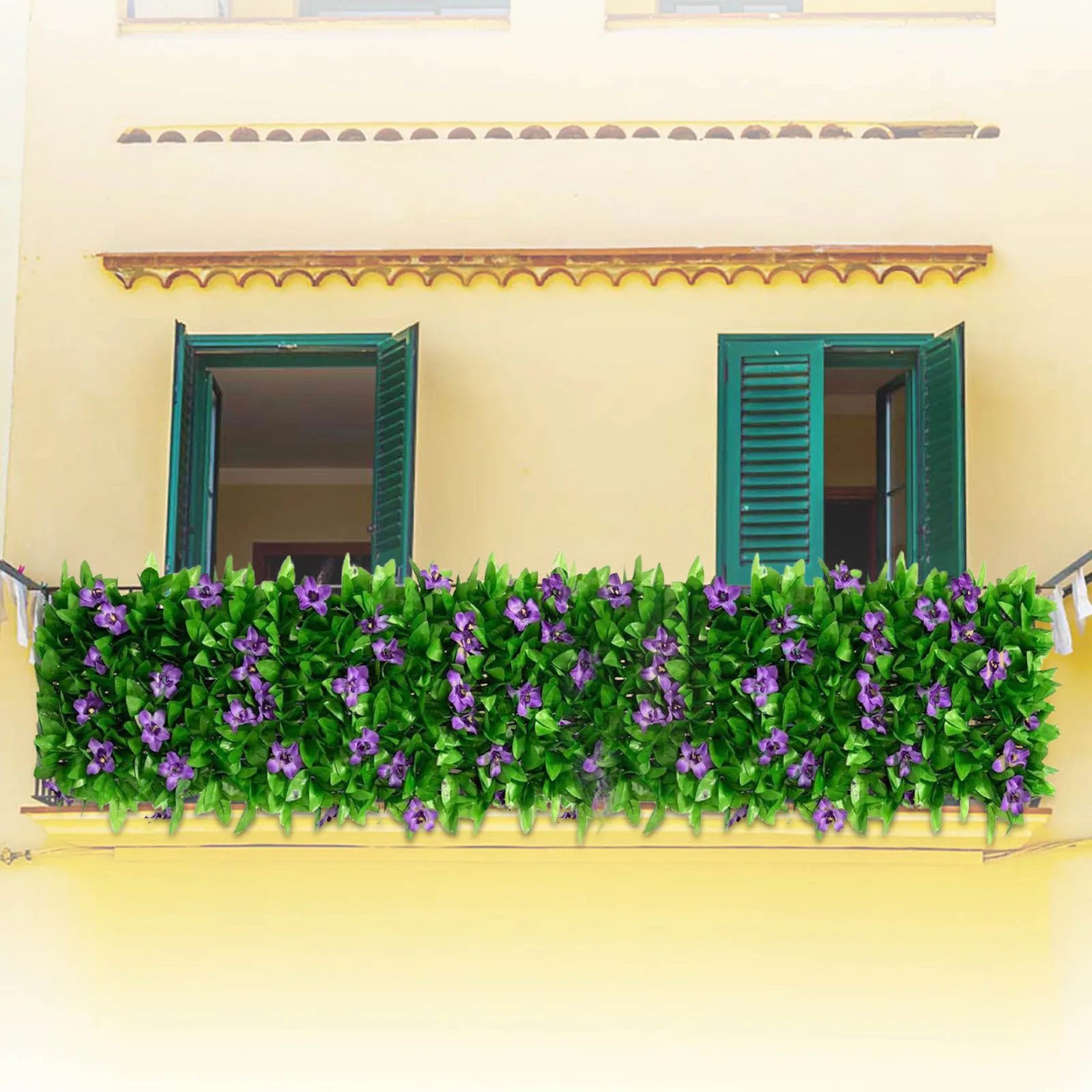 Artificial Garden Fence Retractable Expandable Fake Ivy Privacy Wooden Fence Vines Garden Plant Home Yard Terrace Decorations