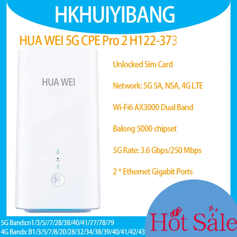 Débloqué Huawei 5g Cpe Pro 2 H122-373 Wifi 6 Plus Débloqué 5g Wifi Routeur Cpe H Débloqué Huawei 5g Cpe Pro 2 H122-373 Wifi 6 Plus Débloqué 5g Wifi Routeur Cpe H