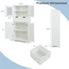 Floor Storage Cabinet, Freestanding Bathroom Cabinet, Tall Storage Organizer Cupboard for Kitchen Living Room 3
