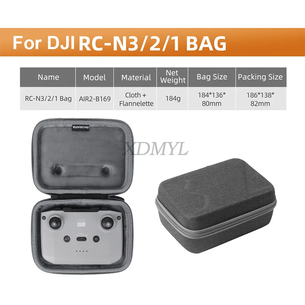 Sunnylife Storage Bag For DJI Air 3/Air 3S RC 2/RC N2/RC N3 Body Case Handheld Carrying Box Controller Bag Drone Accessories drone accessories,drone storage bag,dji case,drone case