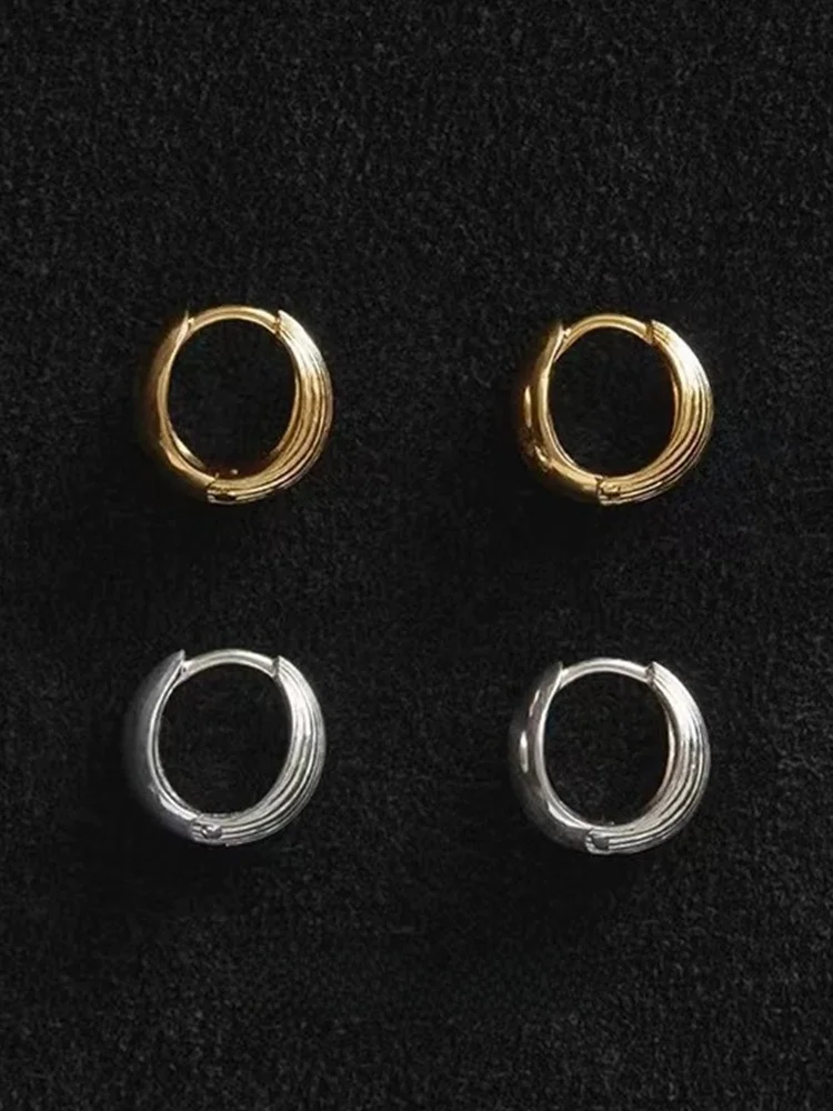 Sophie Buhai Double-Sided ell Flip Earrings Simple S925 Sterling Silver Earring Hoops Korean Sle Fre out Faion Jewelry