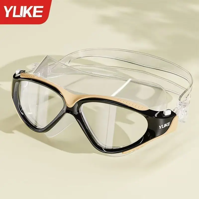 Big Frame Professional HD Anti-fog Silicone Swimming Goggles Adults With Earplugs Men Women
