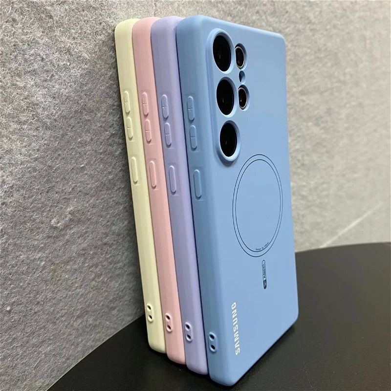 Magnetic Liquid Silicone Soft Case with Magsafe Charging and Shockproof Protection