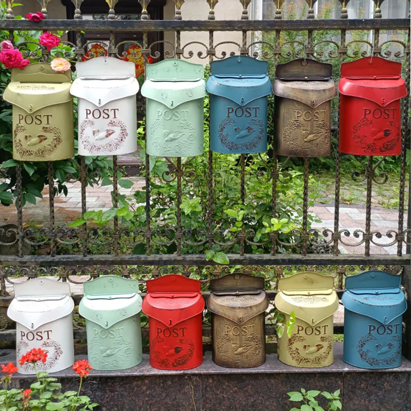 

American style rural wall mounted POST message box, vintage wall decoration suggestion box, garden grocery wall decoration