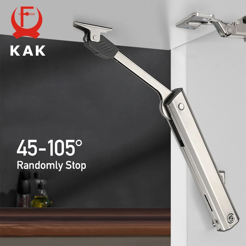 Kak-heavy Duty Hidráulica Dobradiça do Armário Parar Aleatoriamente Fechamento Suave Dobradiças de Cozinha Suporte de Porta Ajustável Levante a Porta Hardware