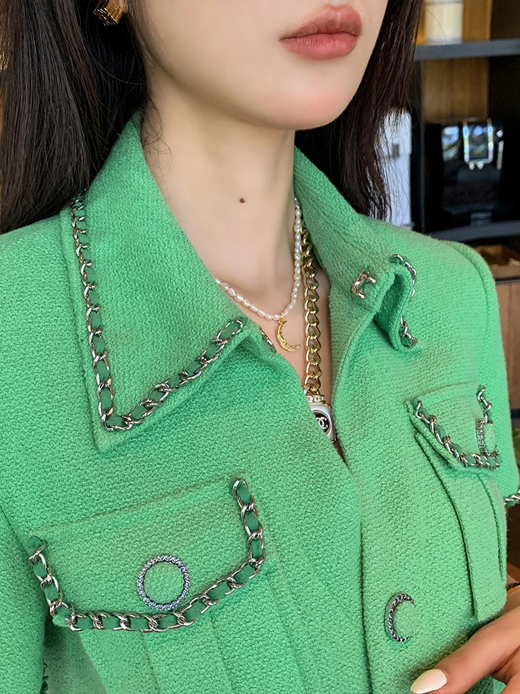 Small Fragrance Wind Gold Chain Woven Back Waist Hollow Jumpsuit Women\'s Summer Slim Short Sleeve Rompers q226