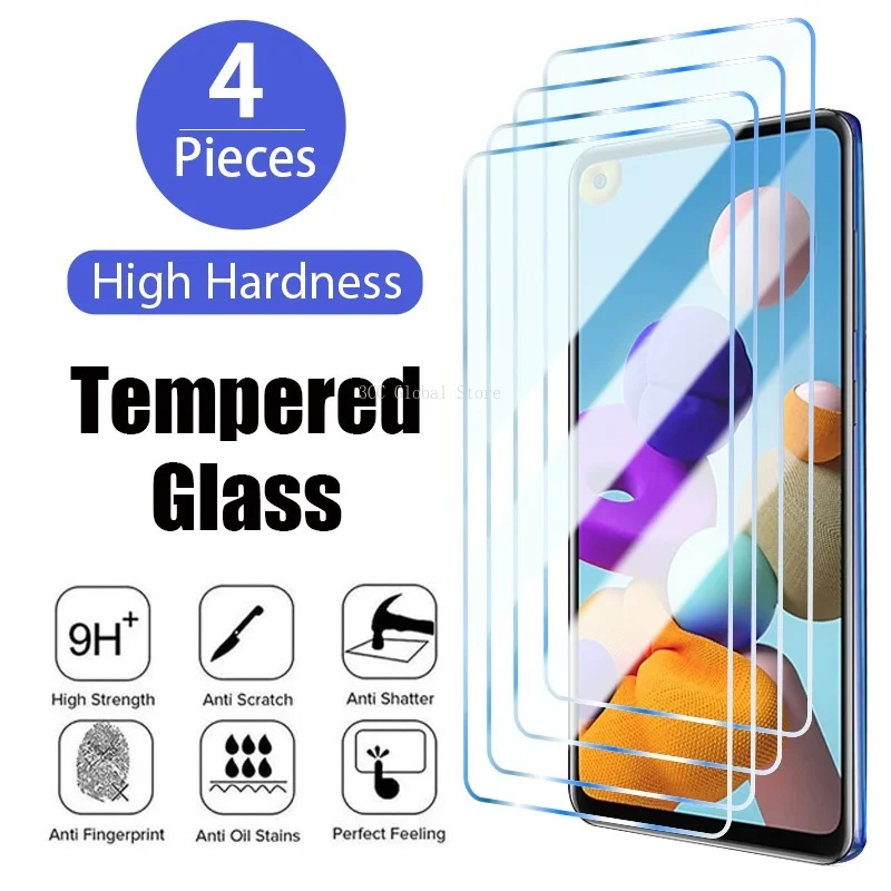 Pellicola Salvaschermo 4 Pezzi Su Samsung Galaxy A51 A52 A71 A72 A21S Vetro Protettivo Per Telefono Samsung Galaxy A32 A22 A12 A70 A50 A40