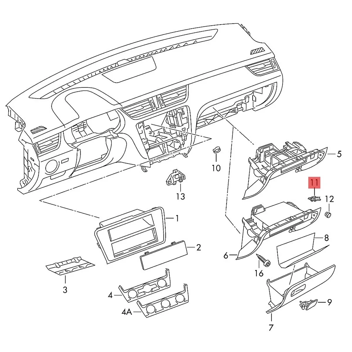 New Right Glove Box Brake Element LHD For Skoda Octavia 3 A7 mk3 5E 2013 2014 2015 5E1880324A 5E1880324
