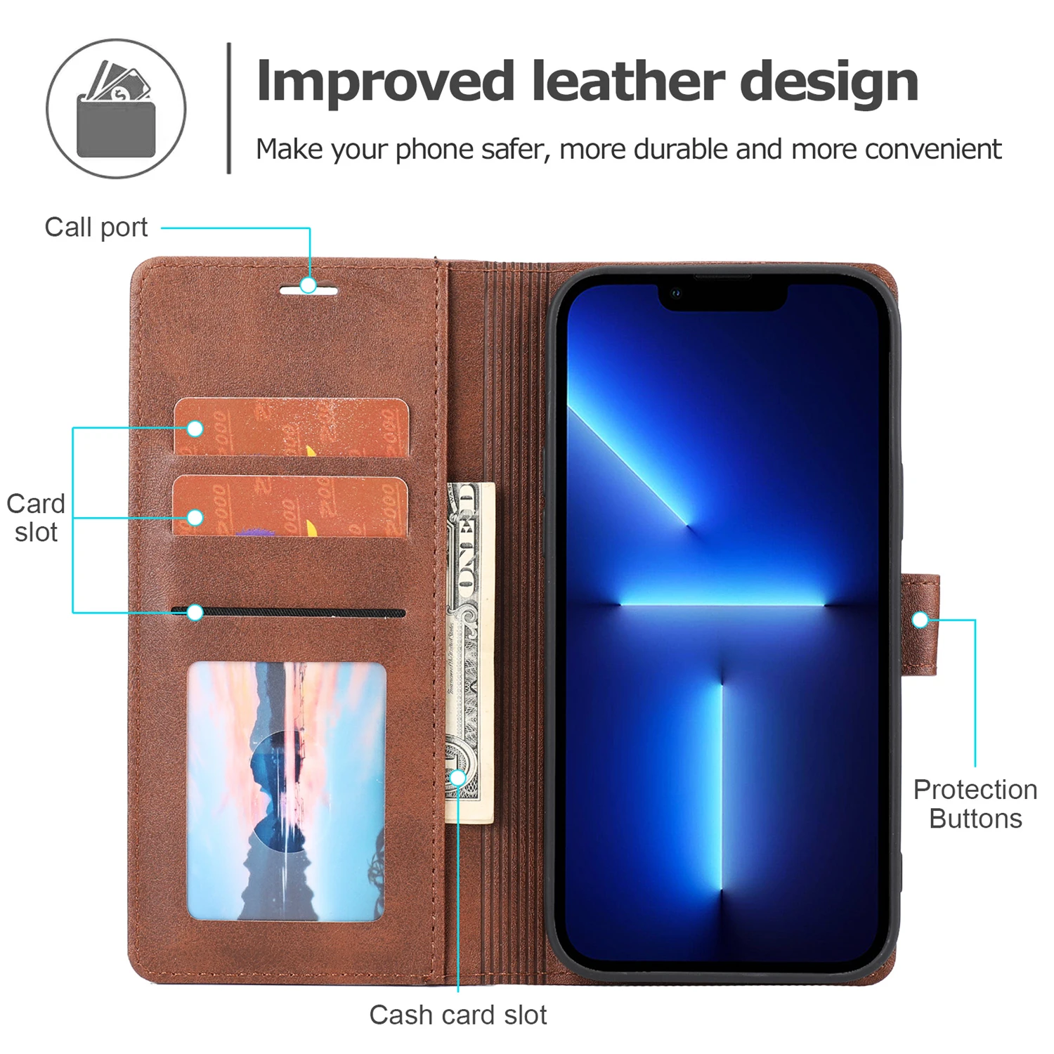 Magnetic Leather Phone Case For iPhone 13 12 Mini 11 Pro X XS Max XR 8 7 6 6S Plus SE 2020 PU Luxury Flip Wallet Card Slot Cover apple 13 pro max case