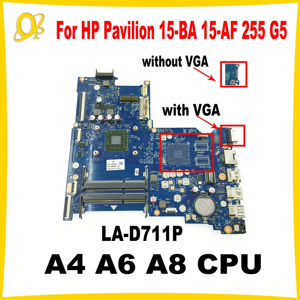 HP 14 14-N 734444-001 734444-501 734444-601 739655-501 Carte mère A6-5200 2.0Ghz DA0U93MB6D0