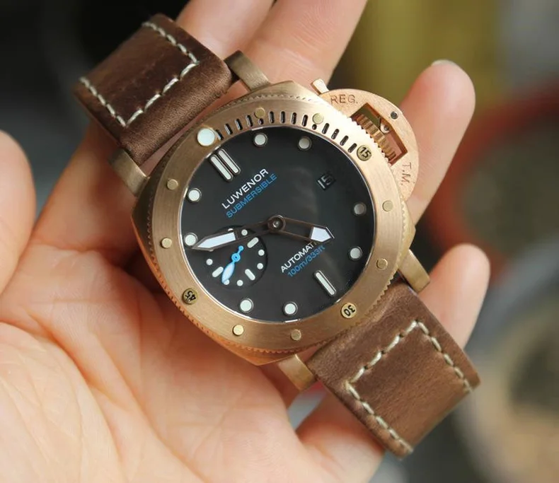 GULL TRON Mens Automatic Watches Bronze Military Luxury Watches Mechanical Wristwatch Sapphire Mirror 100m Waterproof ST2557