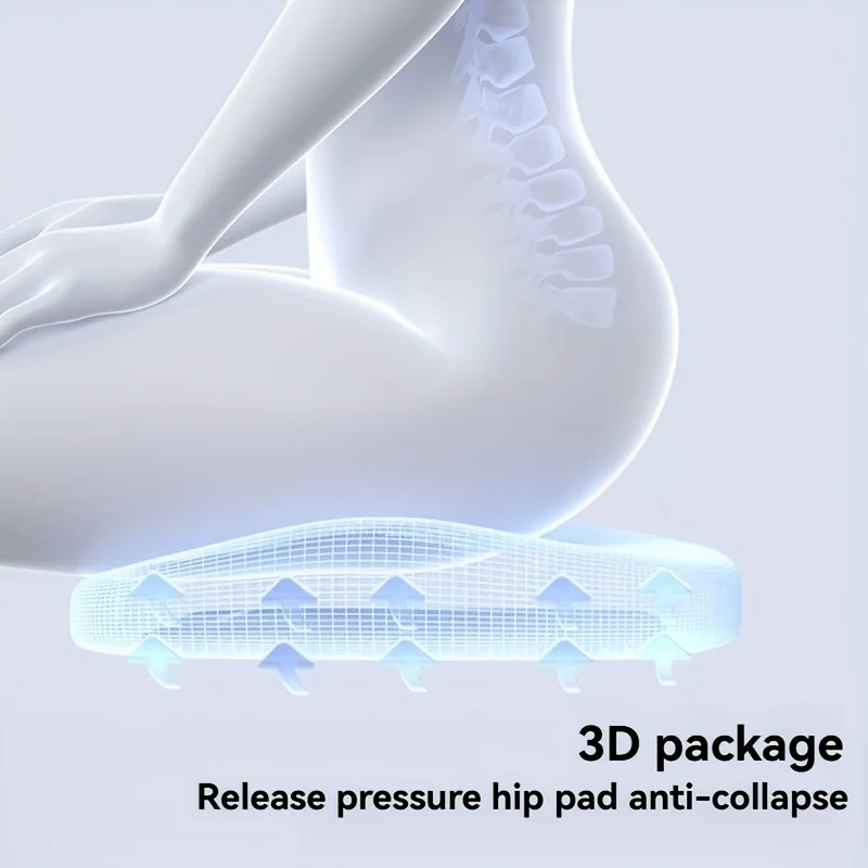 10-Hour Ergonomic Memory Foam Office Chair Cushion with Adjustable Hip,Lumbar Support,Lightweight,Portable,Durable for Home