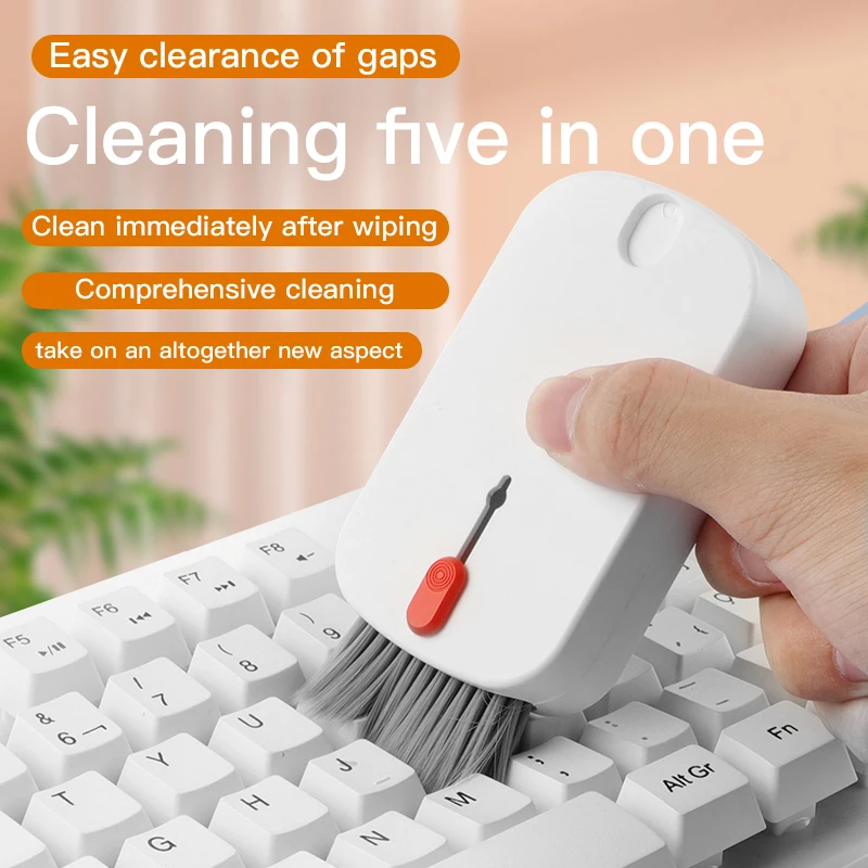 5 in 1 Multifunctional Cleaner Brush Kit Camera Computer Laptop Tablet TV Screen Cleaning Tools Keycap Puller Phone Card Taker