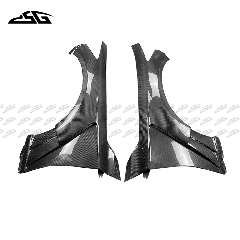 For Infiniti Q50 2014-2021 Carbon Fiber Front Bumper Fender Splitter Air Vent Spoiler Cover Car Side Door Fender Body Kit