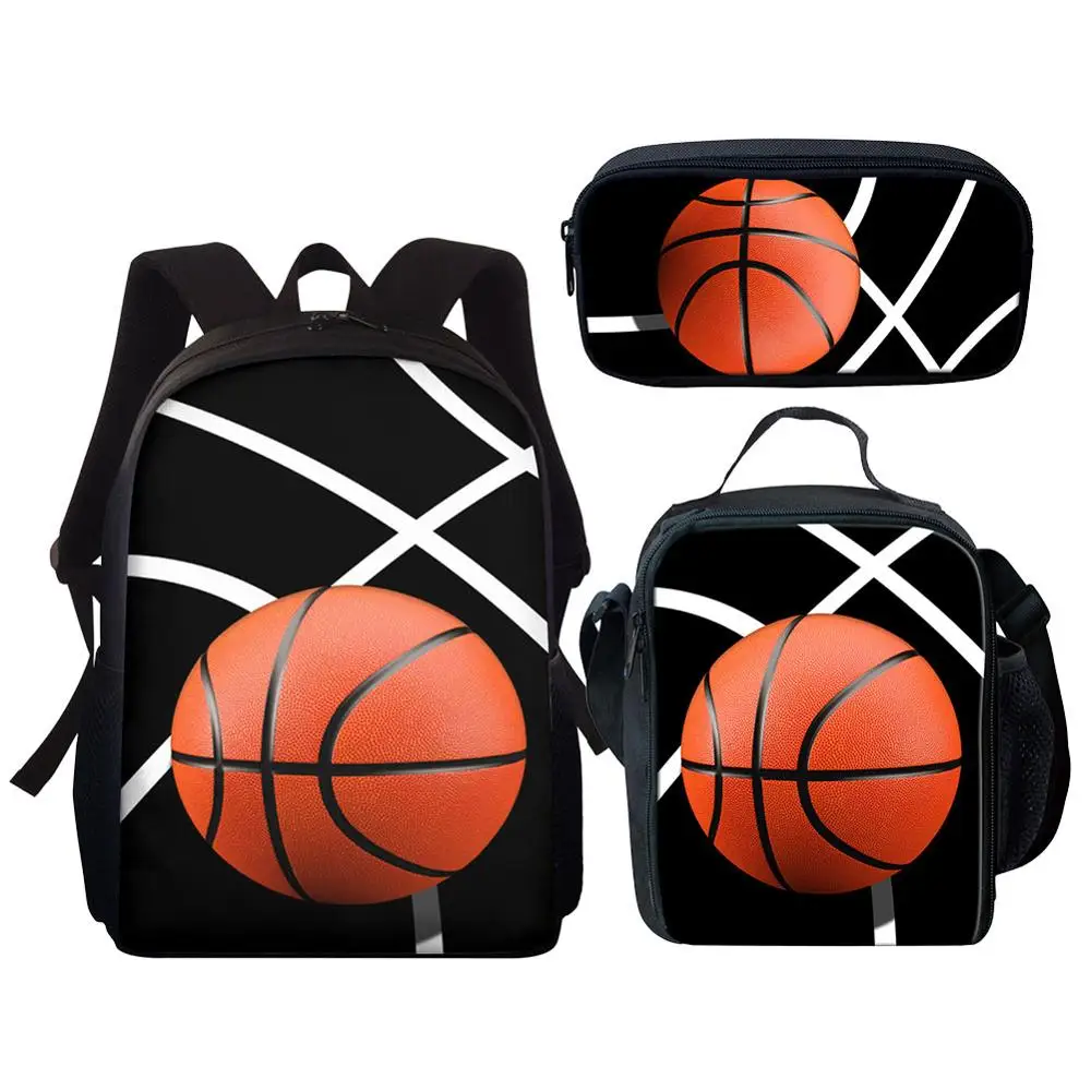 Kids Backpack Fashion Basketball 3D Print School Bags Set For Boys Girls Bagpack Toddlle Back Pack Student Book Bag Schoolbag