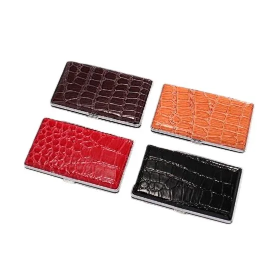Gift for Men's Protable Leather Cigarette Box Cigar Case Metal Leather Smoking Accessories Cigarette Lady Storage Cover Hold 4