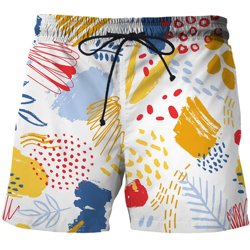 

Summer Fashion Men Abstract graffiti art Beach Pants 3D Printed Recreational Sports Street Beach Pants Plus Easy To Dry Shorts