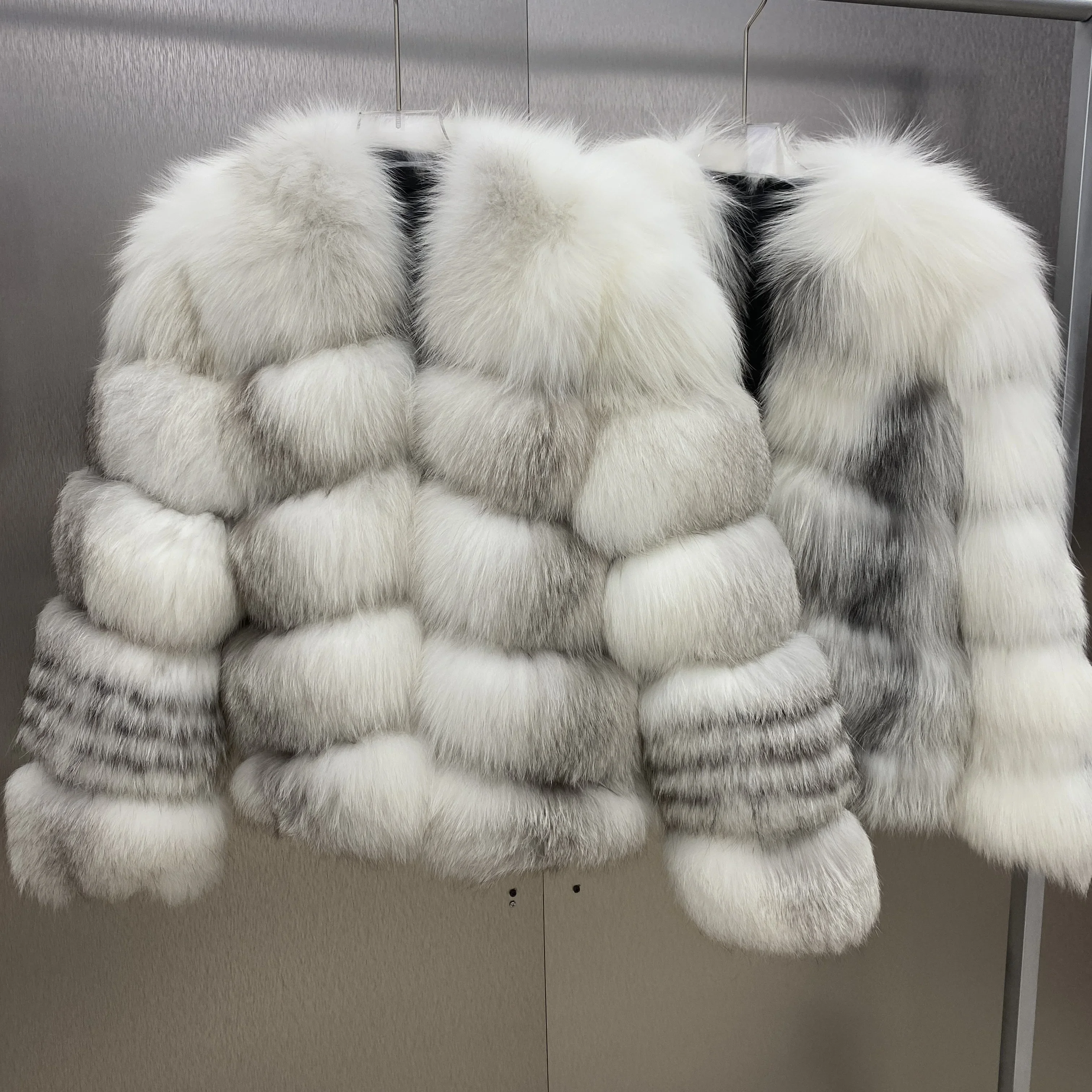 Real Fur Fox Winter Coat New Short Young Cross Fox 2023 Knitted Jackets Thick Warm High Street Autumn/Winter Women's Clothing