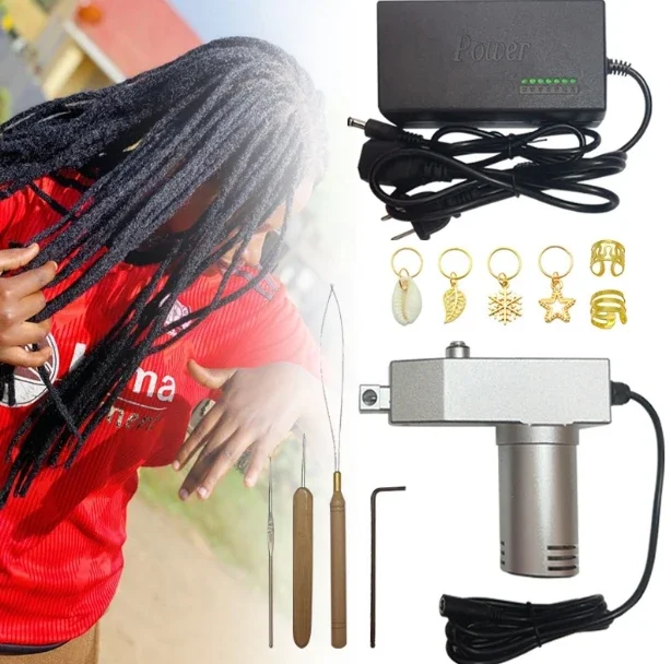 夏季限定値下げ中 電動ドレッドマシン Instant Locs Machine ドレッドヘアマシン、ドレッドヘア用電動インスタントポータブル