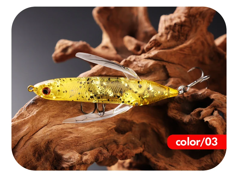 TAIYU Libelle Schwimmende Wasserwellen Krabbeloberflächensystem Köder 8 cm 6,5 g Insektenköder Traktor Krabbelköder Angelköder Künstlich – Detail 8