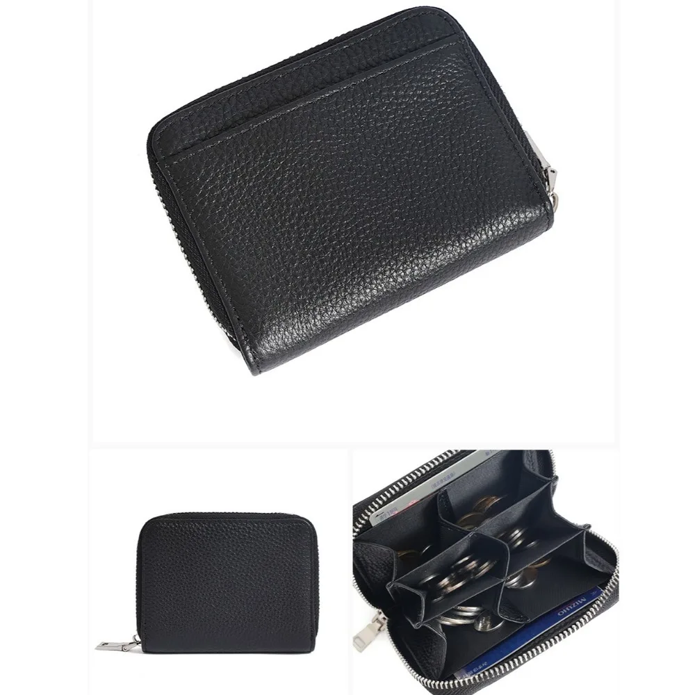 Coin Purse Women Wallet Coin Wallet Card Holders Portable RFID Blocking Women's Card Bag Genuine Leather Luxury Credit Card Holders Zipper Pocket Large Capacity Coin Purse Gift