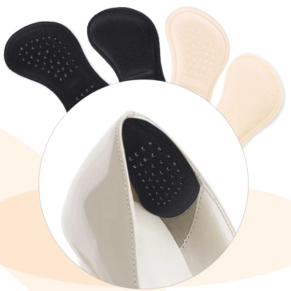 Shoe Heel Sticker 2pairs Dispensing 4D Sponge Heel Stickers Soft Half-size Pad Anti-slip Grinding Feet Reducing Size High-heeled Shoes