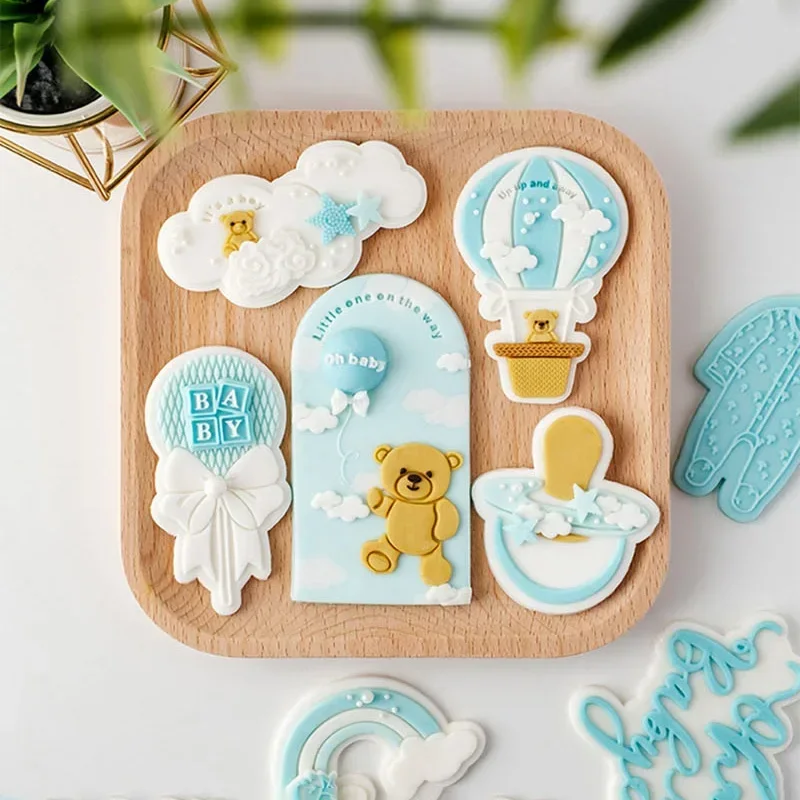 Cartoon Baby Shower Cookie Cutters and Embossers cookie cutter,baking mold,cookie mould,cookie printing mold,baking decorating tools,cookie maker press kit