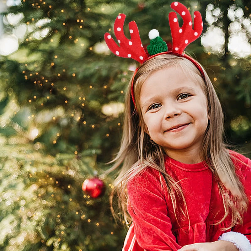 Christmas Headwear Hair Band Cute Santa Claus Elk Snowman Deer Horn Hair Hoop for Merry Christmas Decorations New Year Xmas Gift