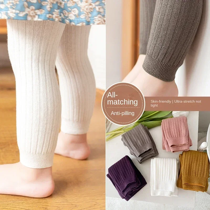 Kids Trousers Spring Autumn Baby Toddler Pants Newborn Infant Girls Boys Cotton Stretch pantyhose Soild basic Leggings